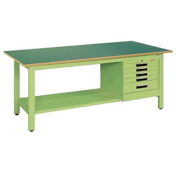 軽量作業台(KKタイプ/均等耐荷重350kg/サカエリューム天板/H740mm/固定式/SVEキャビネット付) KKー49FSVE5 1個（直送品）