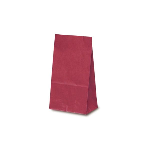 ベルベ 雑貨 食品 紙袋 角底袋 カラー（赤） 4号 2813 1包：1000枚（100×10）（直送品）