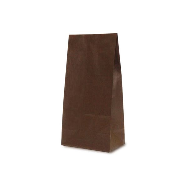 ベルベ 雑貨 食品 紙袋 角底袋 カラー（カカオ） 8号 2833 1包：1000枚（100×10）（直送品）