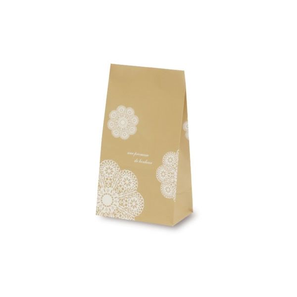 ベルベ 雑貨 食品 紙袋 角底袋 レースィ（白） 4号 3604 1包：1000枚（100×10）（直送品）