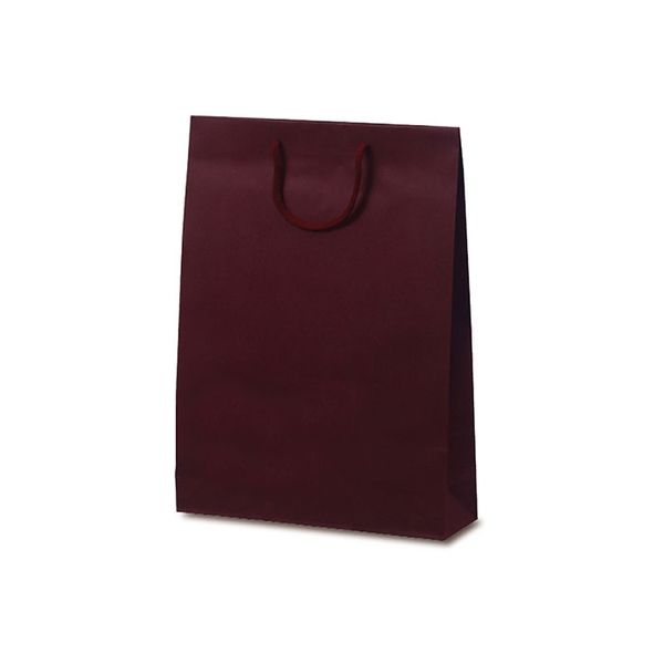 ベルベ 紙袋 手提袋 T-8 カラークラフト ワイン 1032 1包：100枚（10×10）（直送品）