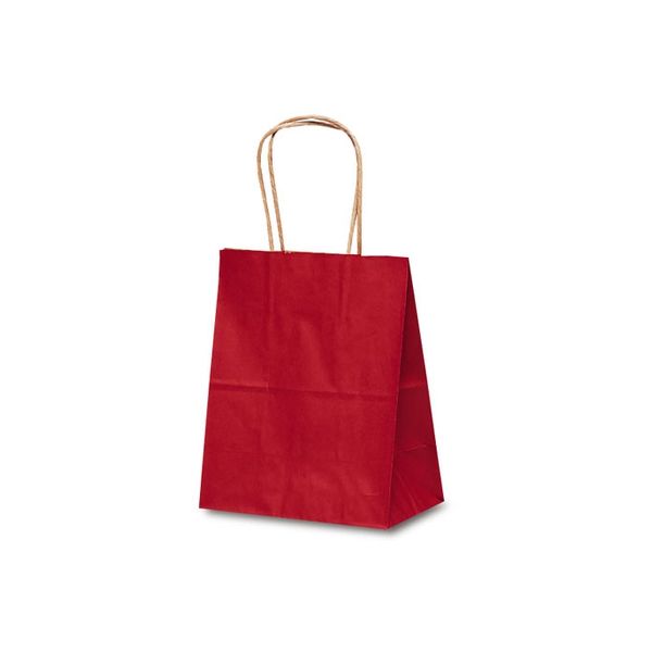 ベルベ 紙袋 1214 自動紐手提袋 T-2 カラー（赤） 1214 1包：200枚（25×8）（直送品）