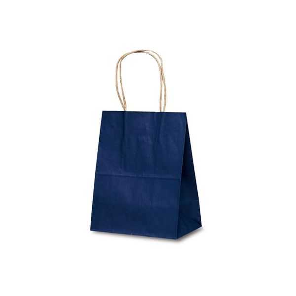 ベルベ 紙袋 1216 自動紐手提袋 T-2 カラー（紺） 1216 1包：200枚（25×8）（直送品）