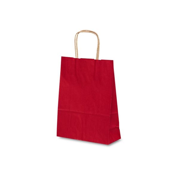 ベルベ 紙袋 自動紐手提袋 T-3 カラー（赤） 1314 1包：200枚（25×8）（直送品）