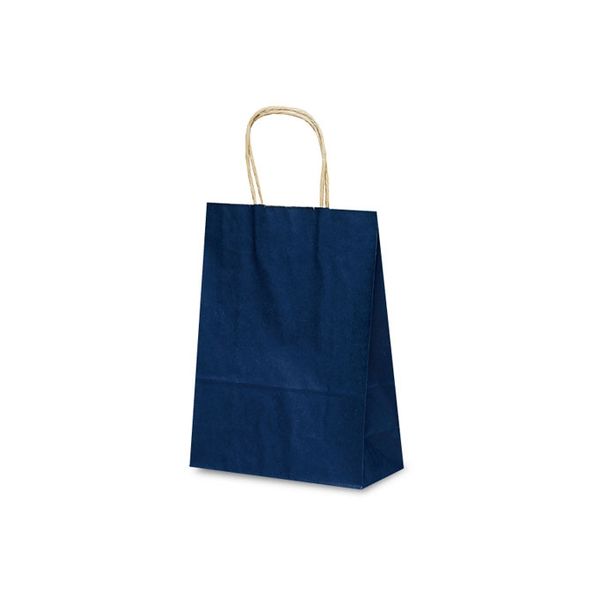 ベルベ 紙袋 自動紐手提袋 T-3 カラー（紺） 1316 1包：200枚（25×8）（直送品）