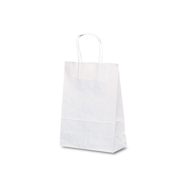 ベルベ 紙袋 自動紐手提袋 T-3 白無地 1317 1包：200枚（25×8）（直送品）
