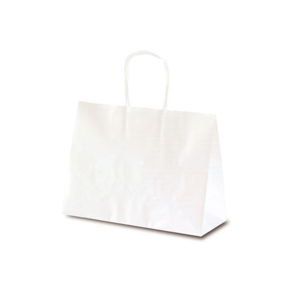 ベルベ 紙袋 自動紐手提袋 T-6S 白無地 1340 1包：200枚（50×4）（直送品）