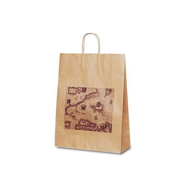 ベルベ 紙袋 1428 自動紐手提袋 T-12 マップ 1428 1包：200枚（50×4）（直送品）