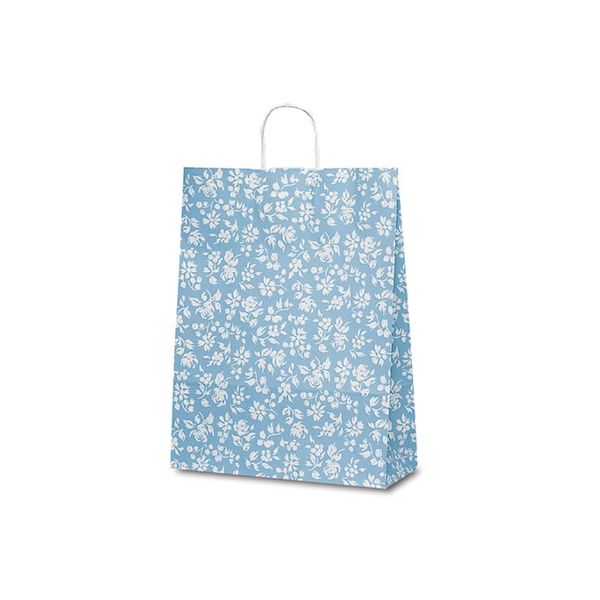 ベルベ 紙袋 1442 自動紐手提袋 T-12 カレン（ブルー） 1442 1包：200枚（50×4）（直送品）