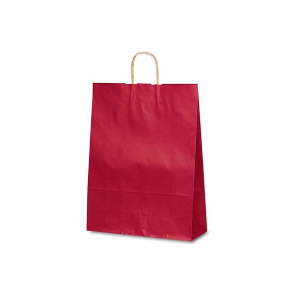 ベルベ 紙袋 1447 自動紐手提袋 T-12 カラー（赤） 1447 1包：200枚（50×4）（直送品）