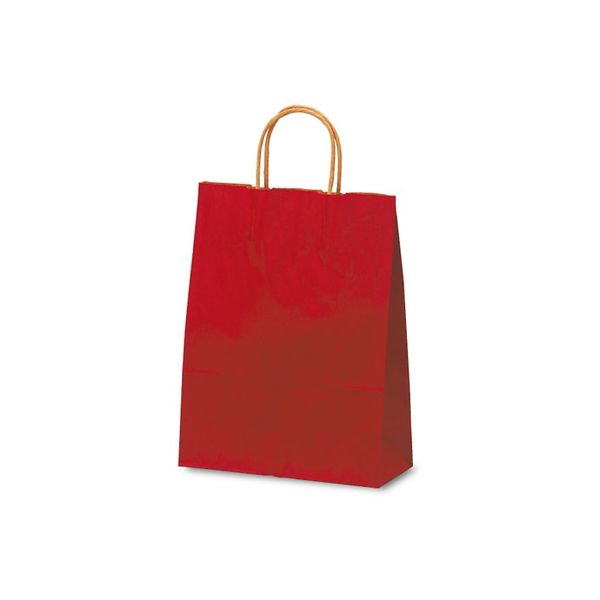 ベルベ 紙袋 1580 自動紐手提袋 T-X カラー（赤） 1580 1包：200枚（50×4）（直送品）
