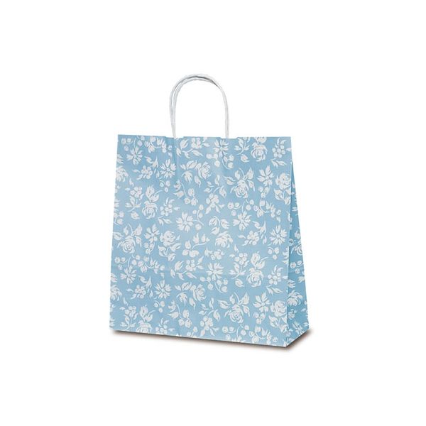 ベルベ 紙袋 自動紐手提袋 T-6 カレン（ブルー） 1603 1包：200枚（50×4）（直送品）