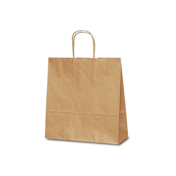 ベルベ 紙袋 自動紐手提袋 T-6 茶無地 1696 1包：200枚（50×4）（直送品）