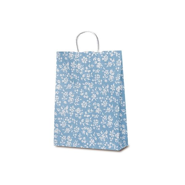 ベルベ 紙袋 1803 自動紐手提袋 T-8 カレン（ブルー） 1803 1包：200枚（50×4）（直送品）