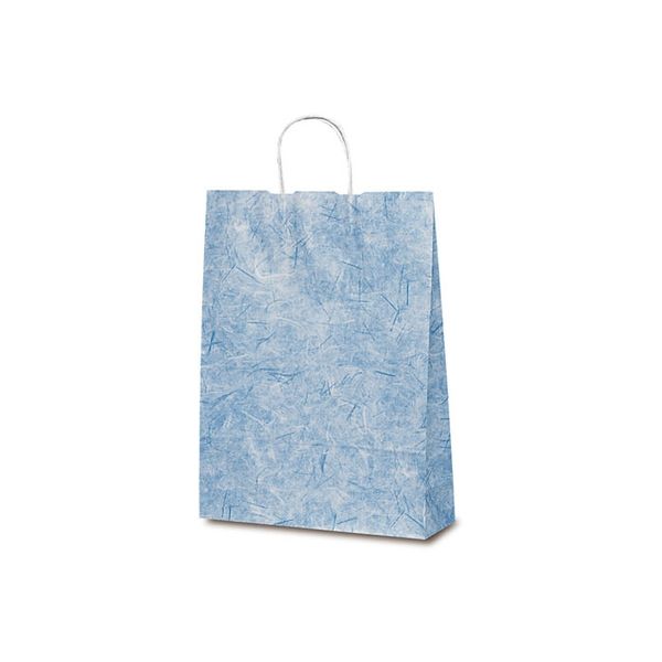 ベルベ 紙袋 1825 自動紐手提袋 T-8 彩流（紺） 1825 1包：200枚（50×4）（直送品）