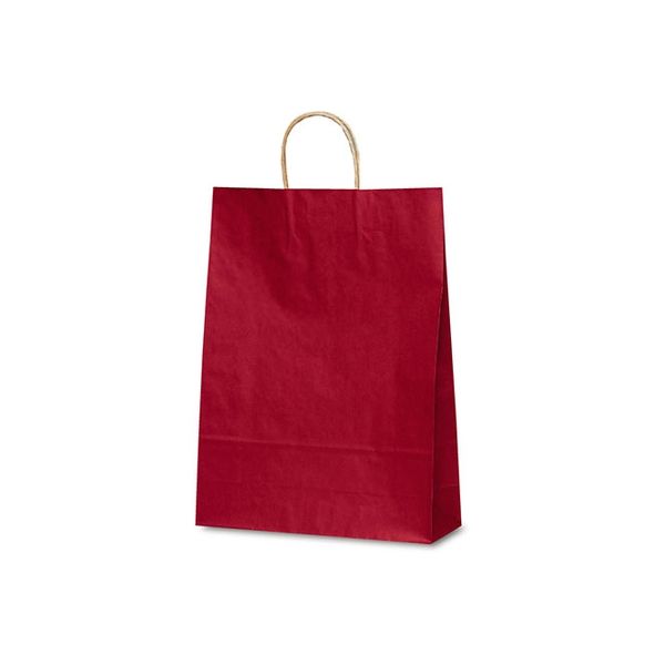 ベルベ 紙袋 1854 自動紐手提袋 T-8 カラー（赤） 1854 1包：200枚（50×4）（直送品）