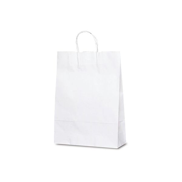 ベルベ 紙袋 1898 自動紐手提袋 T-8 白無地 1898 1包：200枚（50×4）（直送品）
