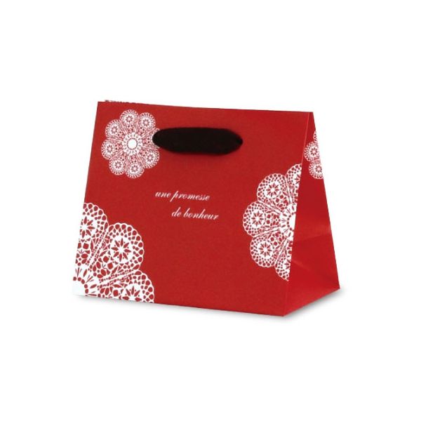 ベルベ 紙袋 手提袋 グレイスバッグ レースィ（レッド） 5920 1包：100枚（10×10）（直送品）