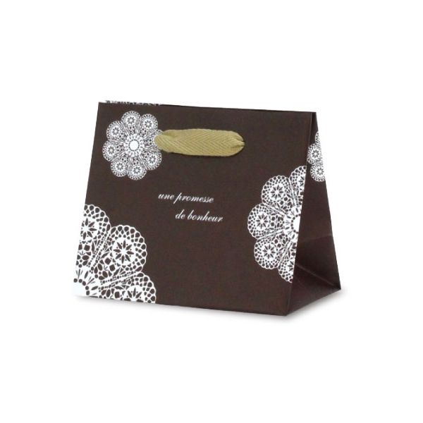 ベルベ 紙袋 手提袋 グレイスバッグ レースィ（ブラウン） 5921 1包：100枚（10×10）（直送品）