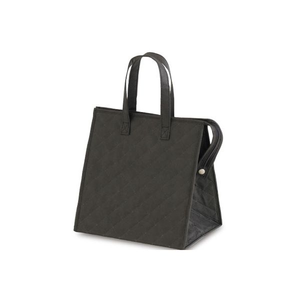 ベルベ 不織布保温冷バッグ キルトバッグ ブラック 小 9070 1包：100枚（50×2）（直送品）