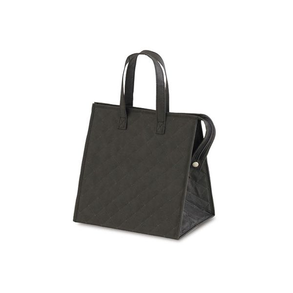 ベルベ 不織布保温冷バッグ キルトバッグ ブラック 大 9072 1包：50枚（25×2）（直送品）