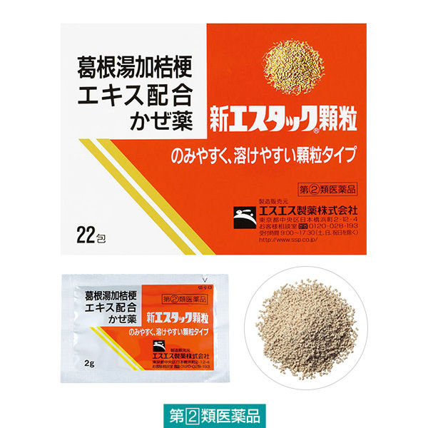 新エスタック顆粒 22包 エスエス製薬 風邪薬 のどの痛み、熱