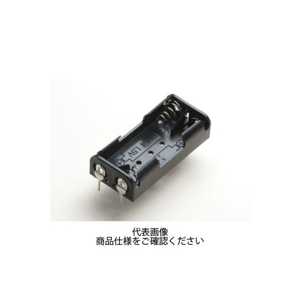 タカチ電機工業 SNーPC型ピン付電池ホルダー ブラック SN4ー2PC 1個 SN4-2PC 1セット(25個)（直送品）