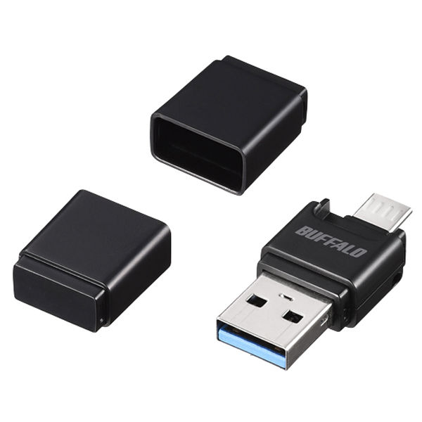 ＵＳＢ３．０　ＴｙｐｅーＡ／ｍｉｃｒｏＢ対応　ｍｉｃｒｏＳＤ専用スマホ向けカードリーダー／ライター　ブラック BSCRM110U3BK（直送品）