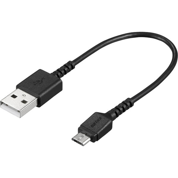 バッファロー USB2.0ケーブル(TypeーA to microB) スリム 0.1m ブラック BSMPCMB101BK 1台