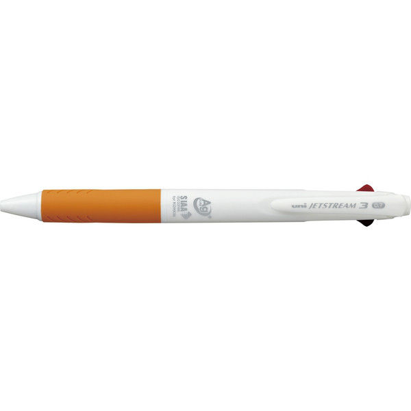 三菱鉛筆 ジェットストリーム 3色ボールペン 0.7mm SXE3-400A-07 白オレンジW4 SXE3400A07W.4 1セット（100本）（直送品）  - アスクル