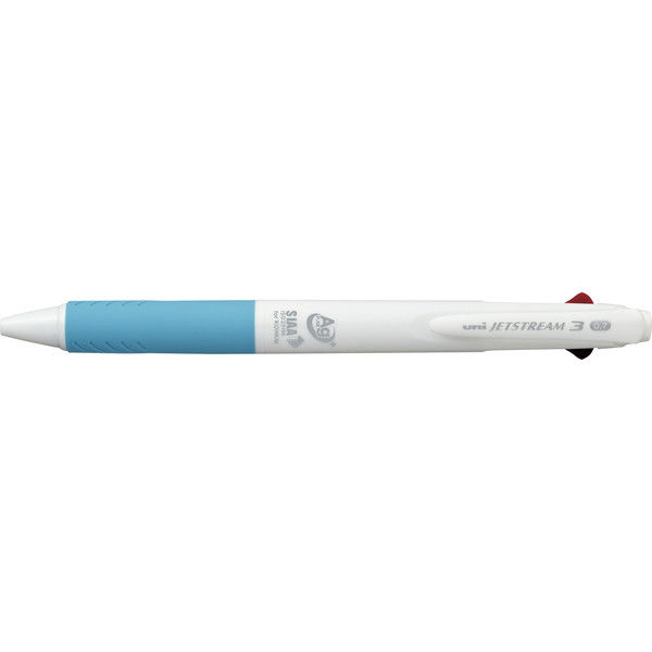 三菱鉛筆 ジェットストリーム 3色ボールペン 0.7mm SXE3-400A-07 白水色W8 SXE3400A07W.8 1セット（100本）（直送品）
