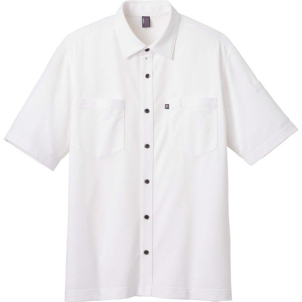 カーシーカシマ 半袖ニットシャツ ホワイト 3L CSY174（取寄品）