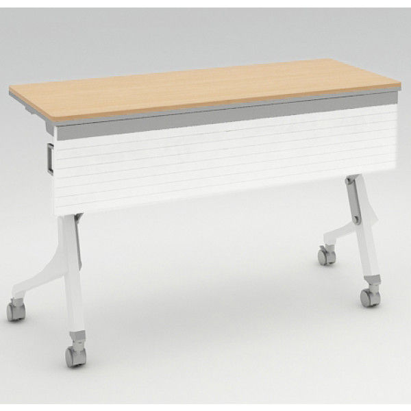 オカムラ Cardo サイドフォールドテーブル NWライト+ホワイト 1200幅×450奥行×720高さ（mm） 81F4AE MW24（直送品）