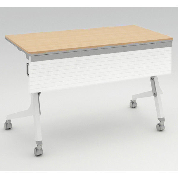 オカムラ Cardo サイドフォールドテーブル NWライト+ホワイト 1200幅×600奥行×720高さ（mm） 81F4AF MW24（直送品）