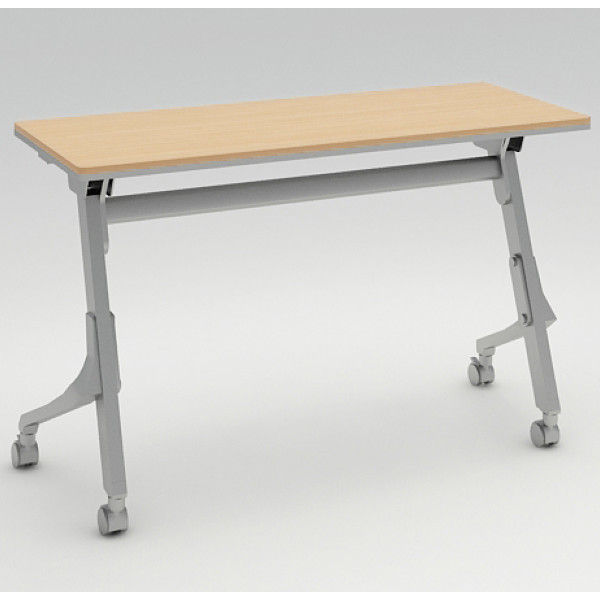 オカムラ Cardo サイドフォールドテーブル NWライト+シルバー 1200幅