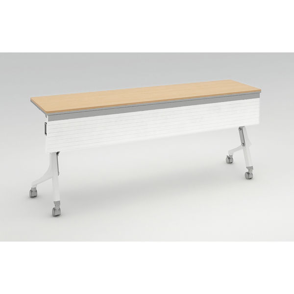 オカムラ Cardo サイドフォールドテーブル NWライト+ホワイト 1800幅×450奥行×720高さ（mm） 81F4BA MW24（直送品）