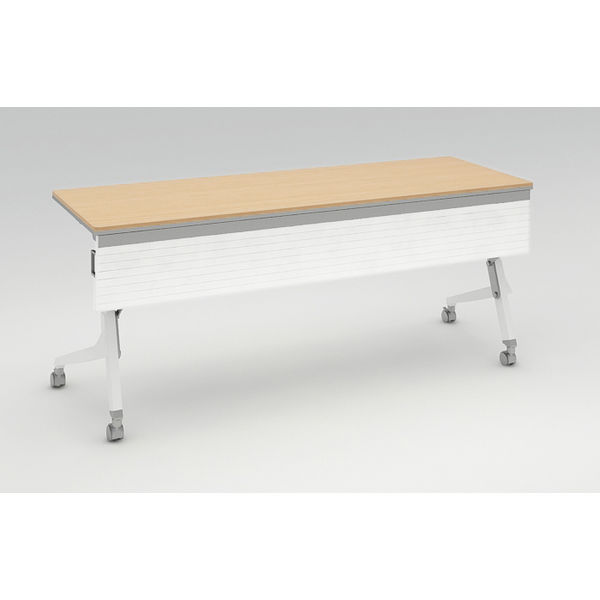 オカムラ Cardo サイドフォールドテーブル NWライト+ホワイト 1800幅×600奥行×720高さ（mm） 81F4BB MW24（直送品）