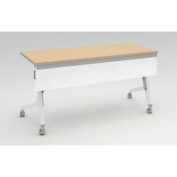 オカムラ Cardo サイドフォールドテーブル NWライト+ホワイト 1500幅×600奥行×720高さ（mm） 81F4BD MW24（直送品）