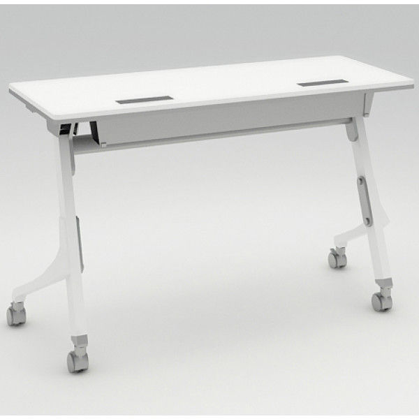 オカムラ Cardo サイドフォールドテーブル ホワイト+ホワイト 1200幅×450奥行×720高さ（mm） 81F4ER MW23（直送品）