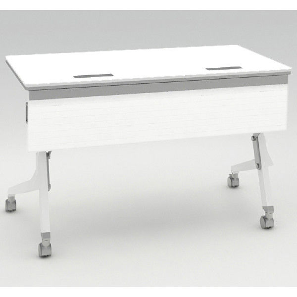 オカムラ Cardo サイドフォールドテーブル ホワイト+ホワイト 1200幅×600奥行×720高さ（mm） 81F4FF MW23（直送品）