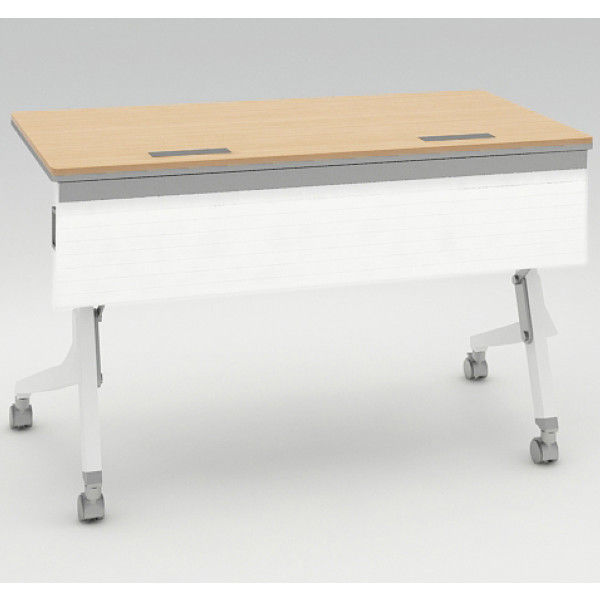 オカムラ Cardo サイドフォールドテーブル NWライト+ホワイト 1200幅×600奥行×720高さ（mm） 81F4FF MW24（直送品）