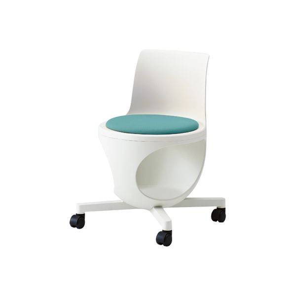 オカムラ e-chairタブレットなしパッド付 セージ 482幅×497奥行×440座高×710高さ（mm） 9314AA F002（直送品）