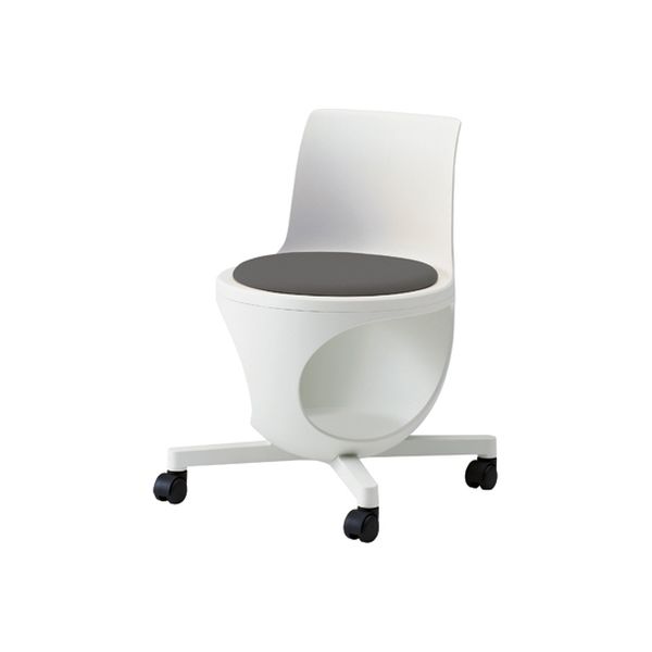 オカムラ e-chairタブレットなしパッド付 チャコールグレー 482幅×497奥行×440座高×710高さ（mm） 9314AA PB24（直送品）