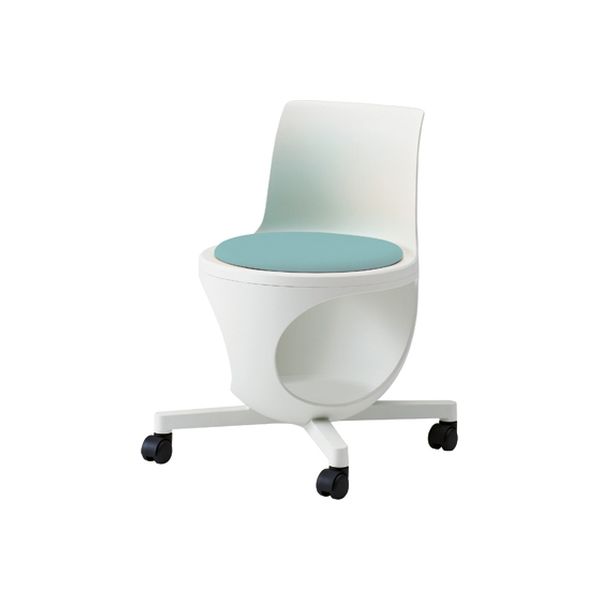 オカムラ e-chairタブレットなしパッド付 セージ 482幅×497奥行×440座高×710高さ（mm） 9314AA PD31（直送品）