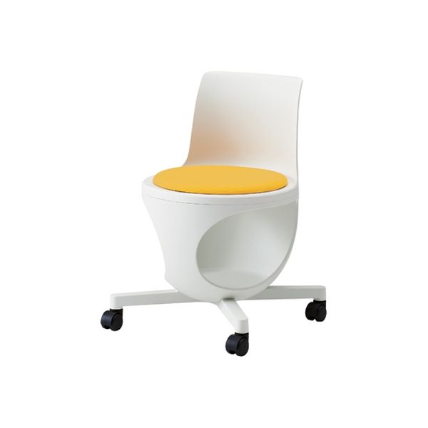 オカムラ e-chairタブレットなしパッド付 イエロー 482幅×497奥行×440座高×710高さ（mm） 9314AA PD33（直送品）
