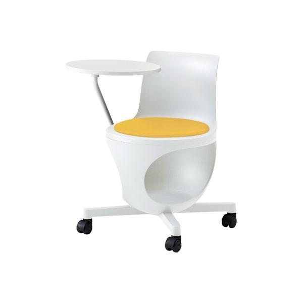 オカムラ e-chairタブレット付パッド付 イエロー 602幅×663奥行×440座高×710高さ（mm） 9314AC PD33（直送品）