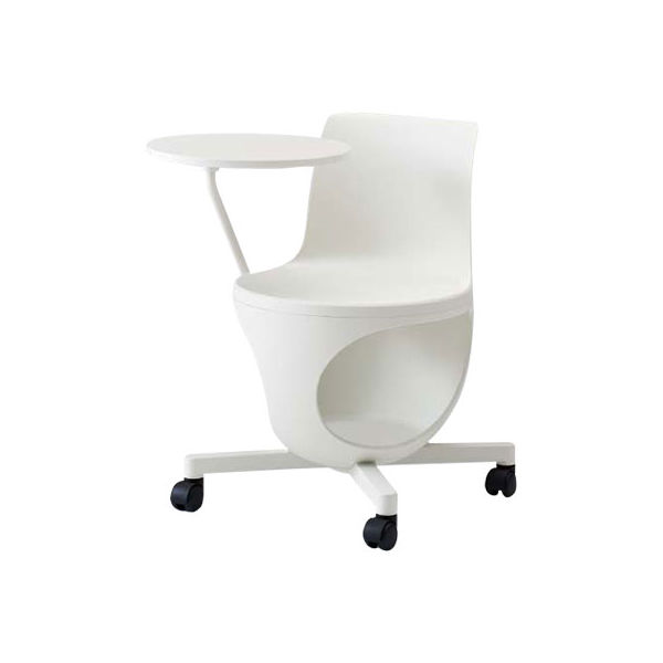 オカムラ e-chairタブレット付パッドなし ホワイト 602幅×663奥行×710高さ×420座高（mm） 9314AD GD14（直送品）
