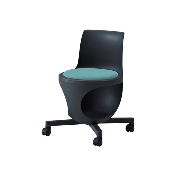 オカムラ e-chairタブレットなしパッド付 セージ 482幅×497奥行×440座高×710高さ（mm） 9314BA F002（直送品）