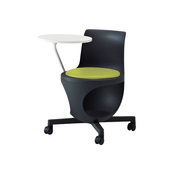 オカムラ e-chairタブレット付パッド付 ライムグリーン 602幅×663奥行×440座高×710高さ（mm） 9314BC PD32（直送品）