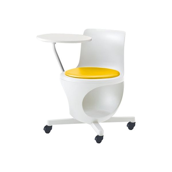 オカムラ e-chairタブレット付パッド付 イエロー 596幅×665奥行×446座高×716高さ（mm） 9314JC PD33（直送品）